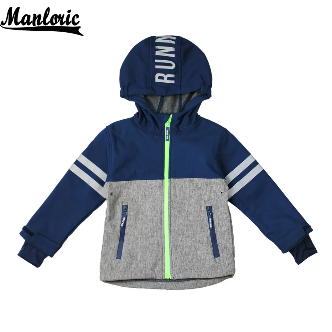 Free Sample Boys Water Resistant Softshell Jacket Fleece Inside